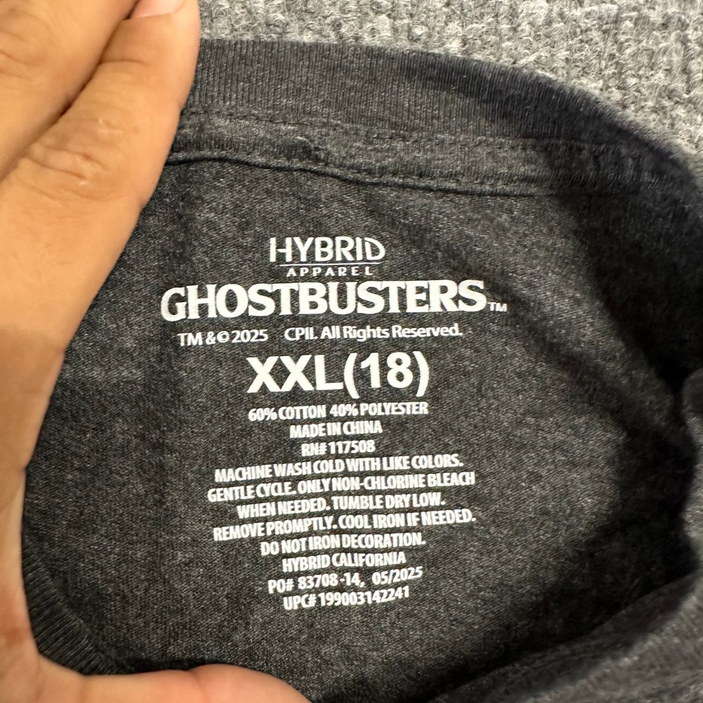 Ghostbusters T-Shirt Boys Size XXL 18 Charcoal Gray Heather Graphic Movie Logo - Picture 3 of 7